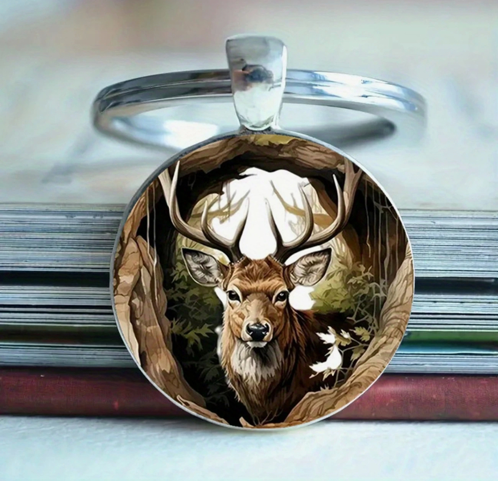 3/$25 Deer Buck Woods Keychain NEW